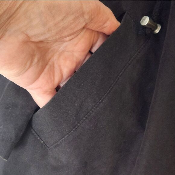 Ambiance L Black Lightweight Pockets Zipper Asymmetrical Women's Jacket Hoodie - Picture 7 of 9